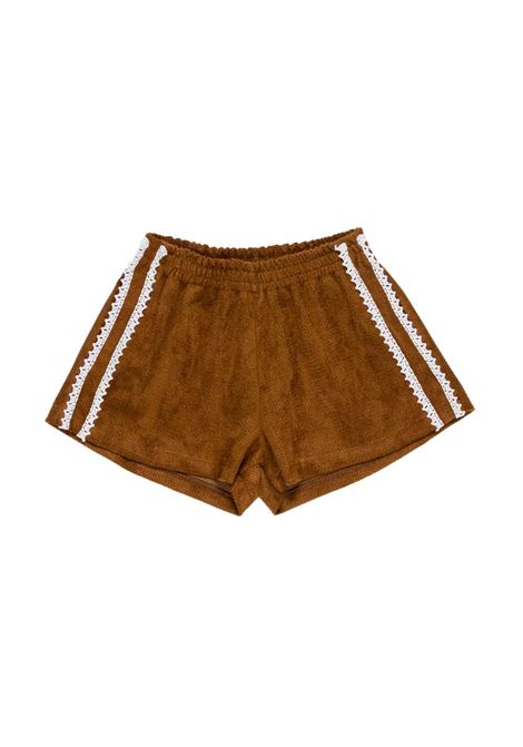 Shorts con pizzo Lù-Lù BY MISS GRANT | LL4149CIOCCOLATA